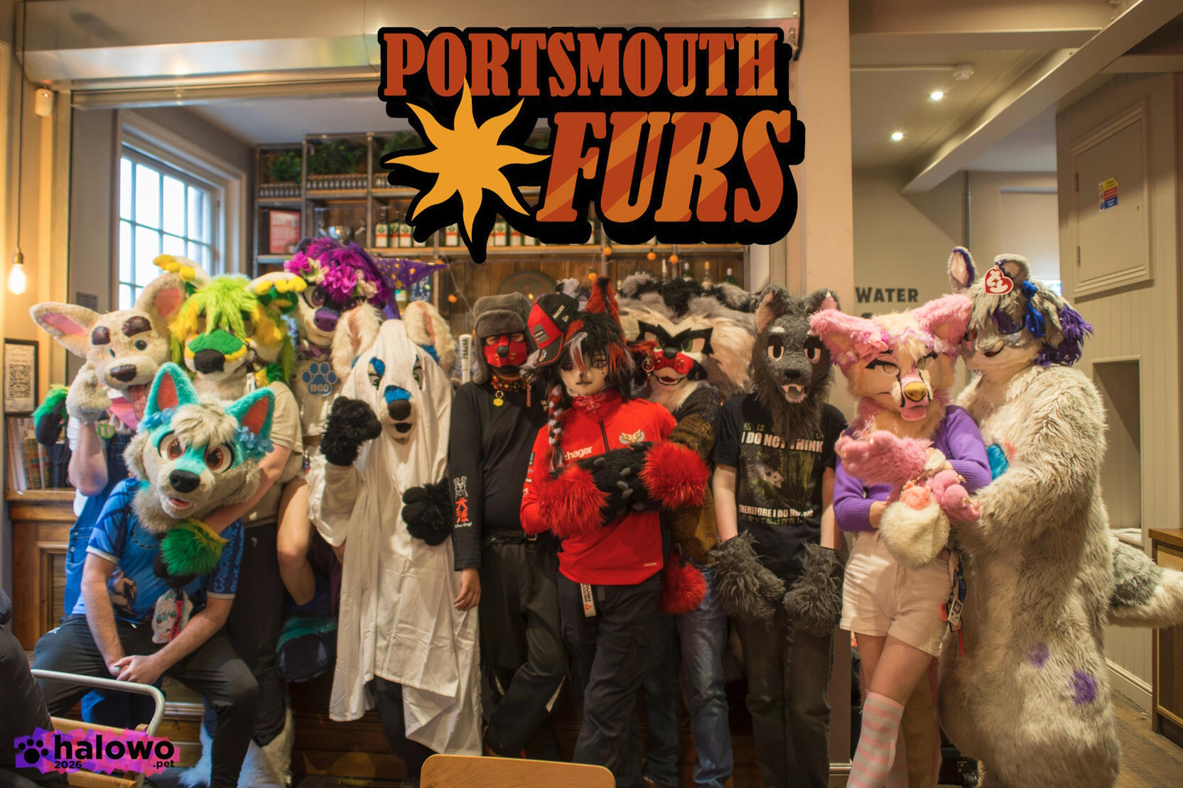 A group photo with the PortsmouthFurs logo at the top of the image A group photo with the PortsmouthFurs logo at the top of the image