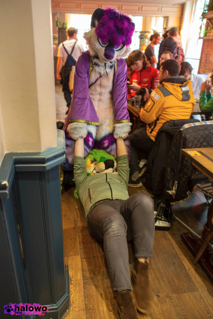 Neo dragging Osprey through the pub Neo dragging Osprey through the pub